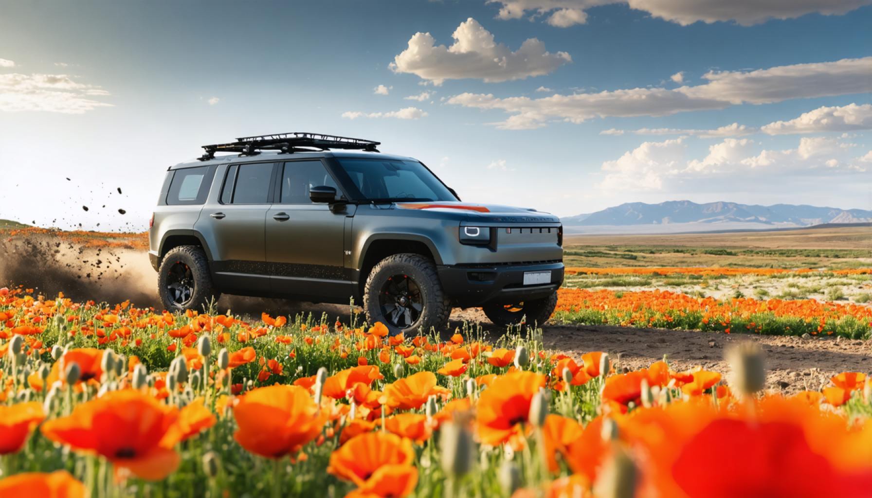 Discover the Majestic Poppy Bloom with Rivian R1T’s Ultimate Off-Road Adventure